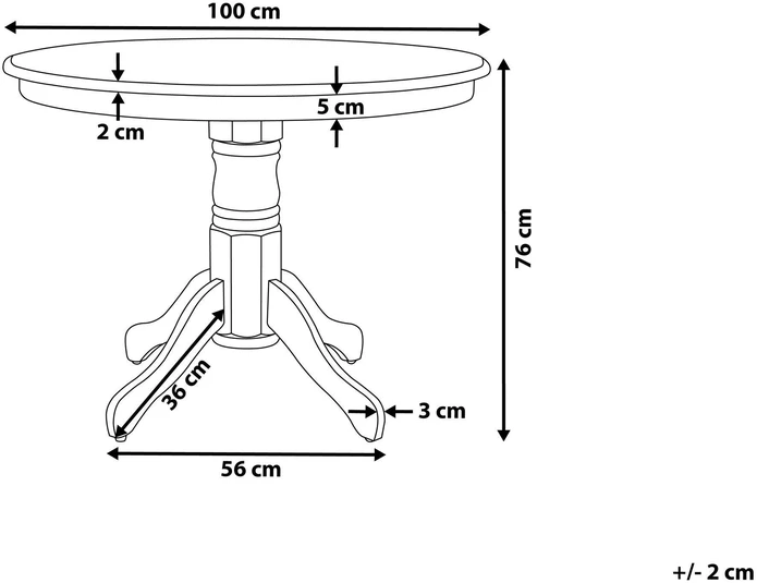 Beliani Valgomojo stalas AKRON Šviesaus uosio spalvos 100 cm