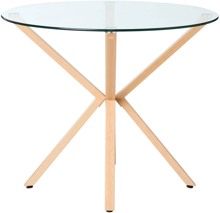 Beliani Valgomojo stalas ALTURA skaidrus 90 cm 90 cm