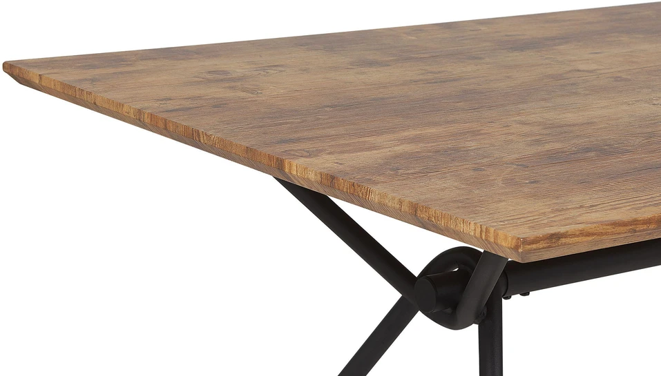 Beliani Valgomojo stalas AMSTERDAM tamsiai rudas 160 cm 90 cm