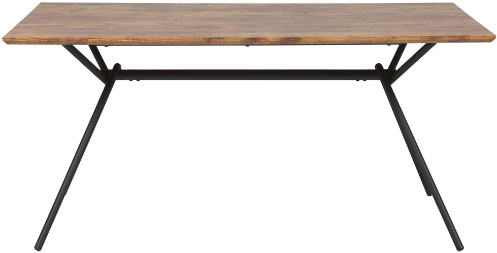 Beliani Valgomojo stalas AMSTERDAM tamsiai rudas 160 cm 90 cm