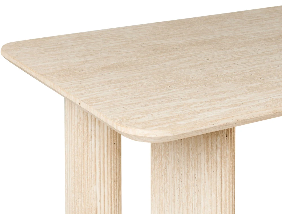 Beliani Valgomojo stalas BARROY travertino efektas 180 cm 90 cm