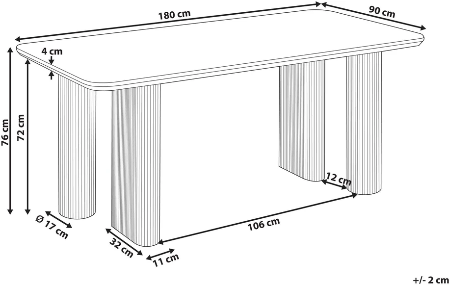 Beliani Valgomojo stalas BARROY travertino efektas 180 cm 90 cm