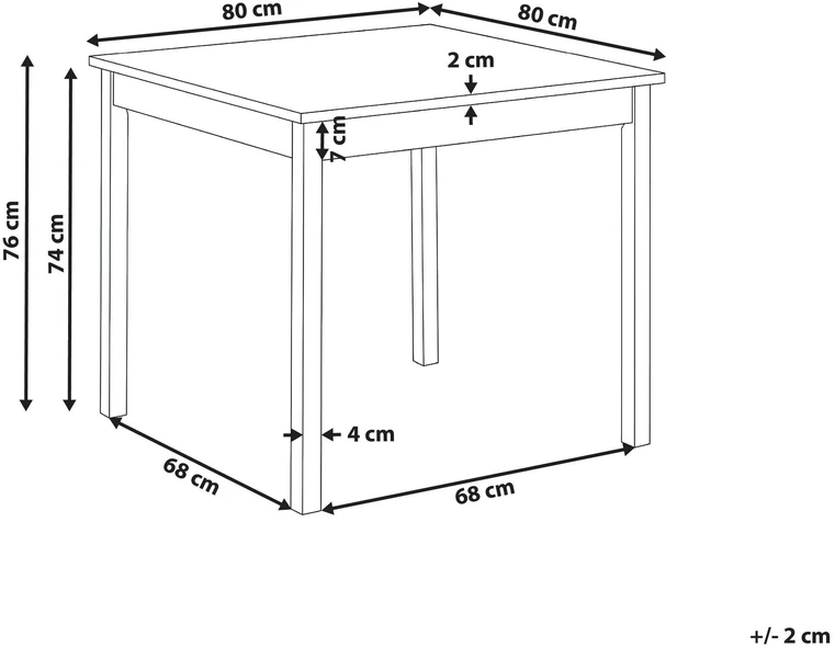 Beliani Valgomojo stalas BATTERSBY šviesus ąžuolas 80 cm 80 cm