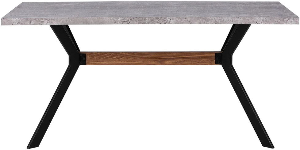Beliani Valgomojo stalas BENSON pilkas betono efekto 160 cm 90 cm