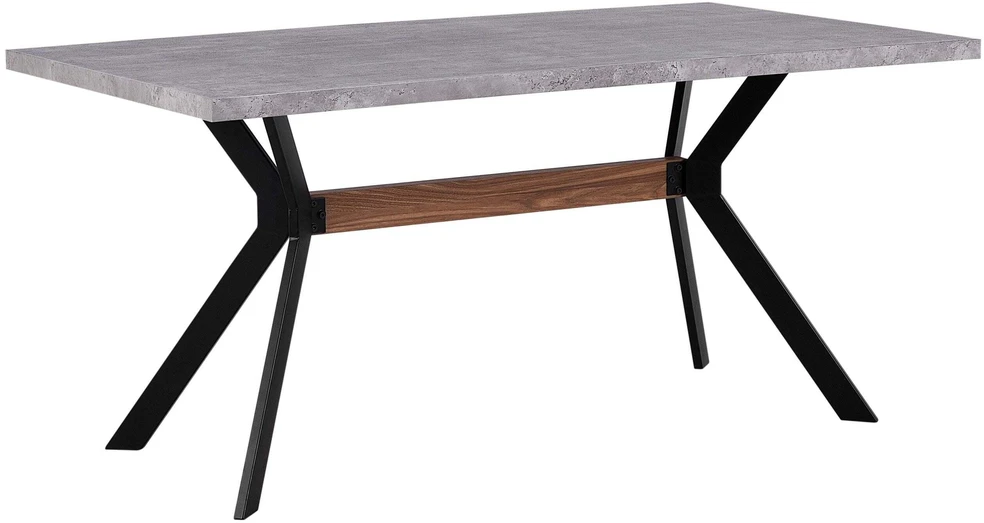 Beliani Valgomojo stalas BENSON pilkas betono efekto 160 cm 90 cm