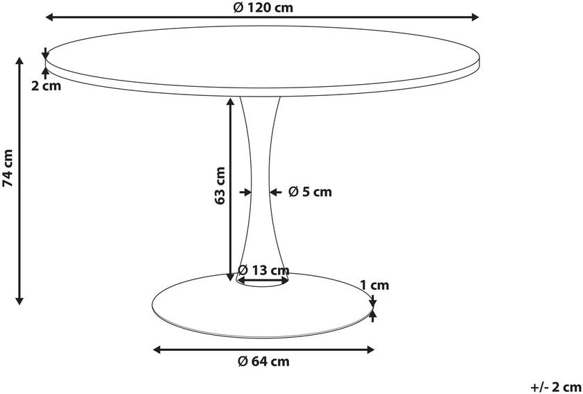 Beliani Valgomojo stalas BOCA Juodas 120 cm