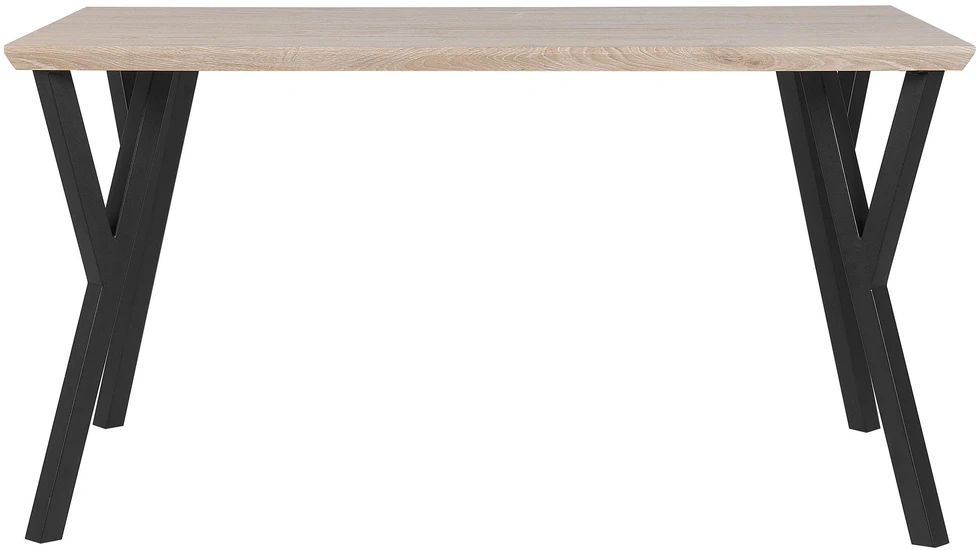 Beliani Valgomojo stalas BRAVO šviesiai rudas 140 cm 80 cm