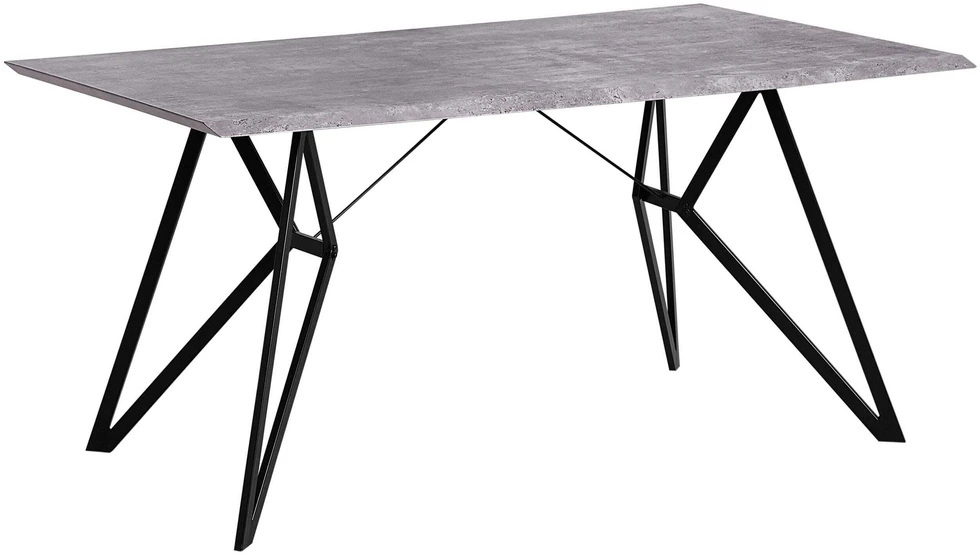 Beliani Valgomojo stalas BUSCOT pilko betono efekto 160 cm 90 cm