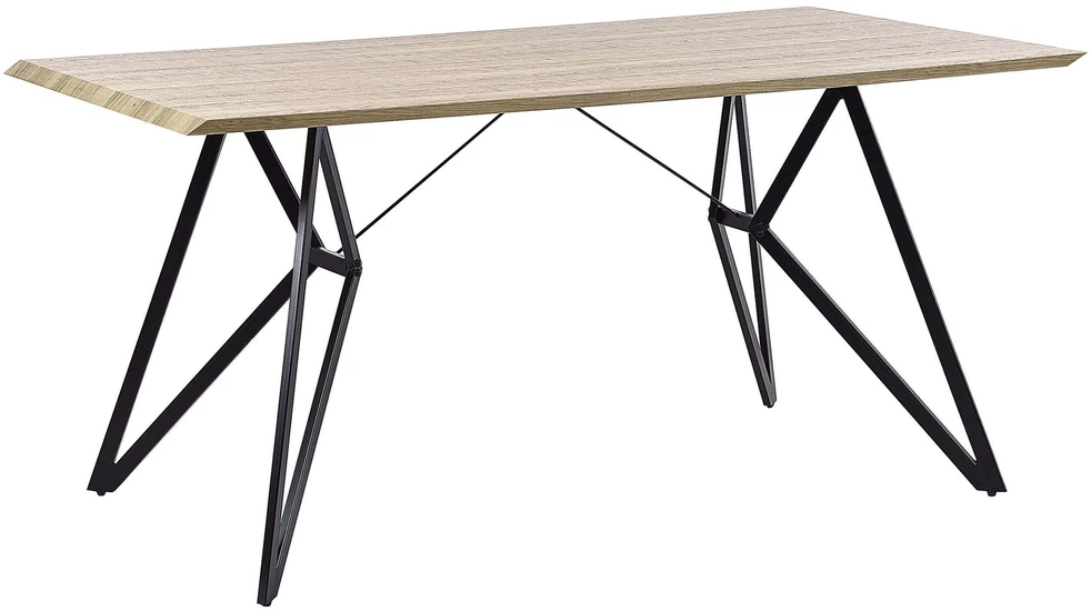 Beliani Valgomojo stalas BUSCOT šviesiai rudas 160 cm 90 cm