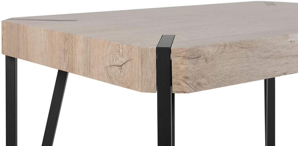 Beliani Valgomojo stalas CAMBELL smėlio pilkos spalvos 130 cm 80 cm