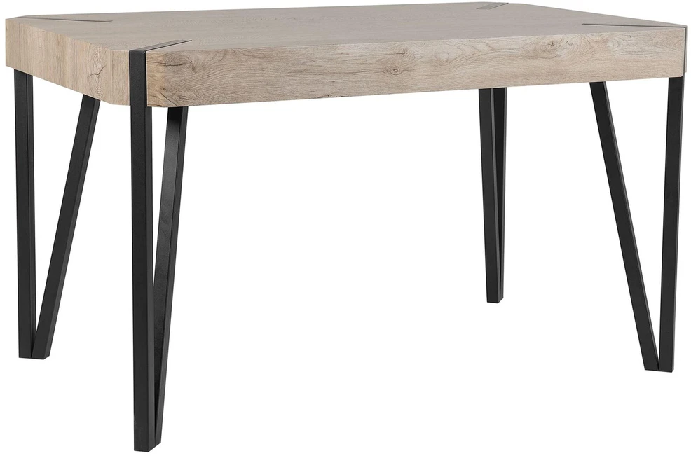 Beliani Valgomojo stalas CAMBELL smėlio pilkos spalvos 130 cm 80 cm
