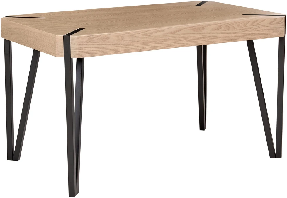 Beliani Valgomojo stalas CAMBELL smėlio pilkos spalvos 130 cm 80 cm