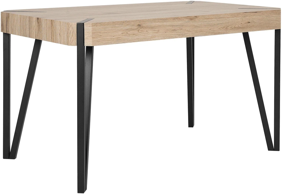 Beliani Valgomojo stalas CAMBELL šviesiai rudas 130 cm 80 cm