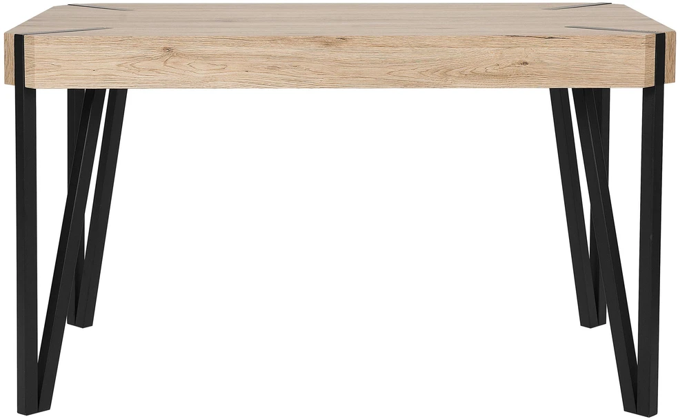Beliani Valgomojo stalas CAMBELL šviesiai rudas 130 cm 80 cm