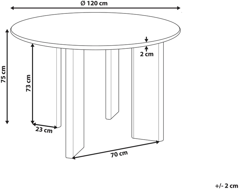 Beliani Valgomojo stalas COSMO juodas 120 cm