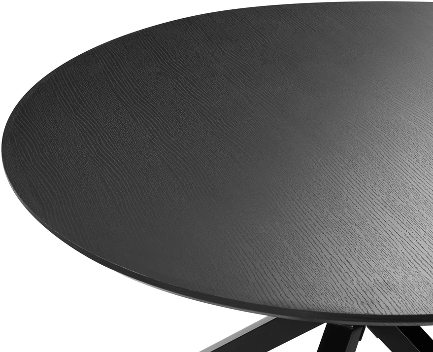 Beliani Valgomojo stalas FITZROY juodas 120 cm