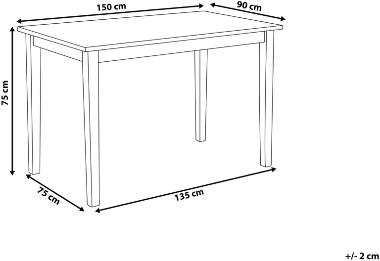 Beliani Valgomojo stalas GEORGIA juodas 150 cm 90 cm medis