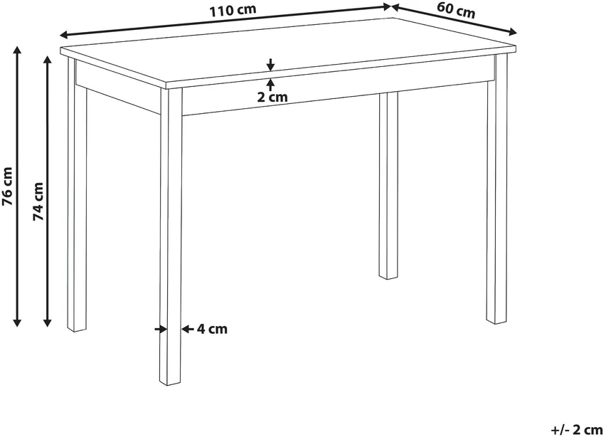 Beliani Valgomojo stalas GEORGIA šviesaus ąžuolo spalvos 110 cm 60 cm