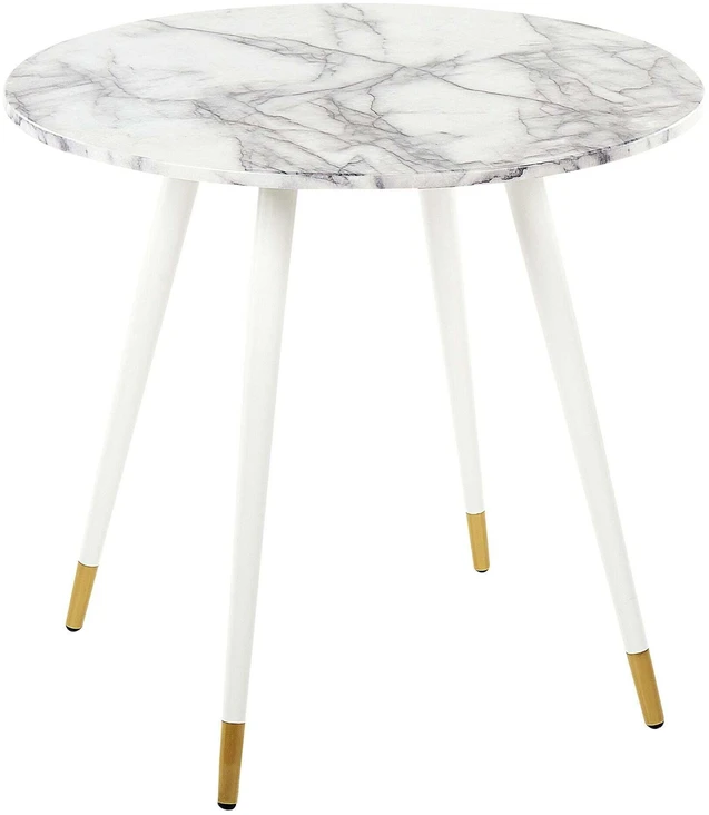 Beliani Valgomojo stalas GUTIERE baltas marmuras 80 cm 80 cm