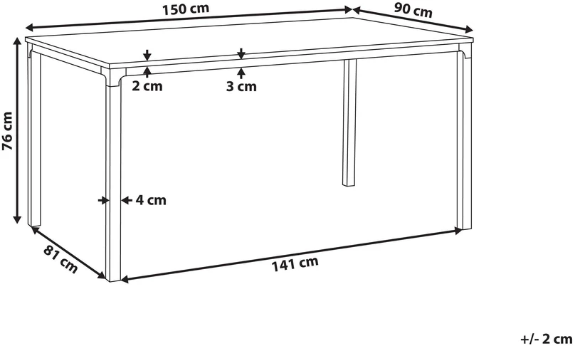 Beliani Valgomojo stalas HOCKLEY šviesiai rudas 150x90 cm