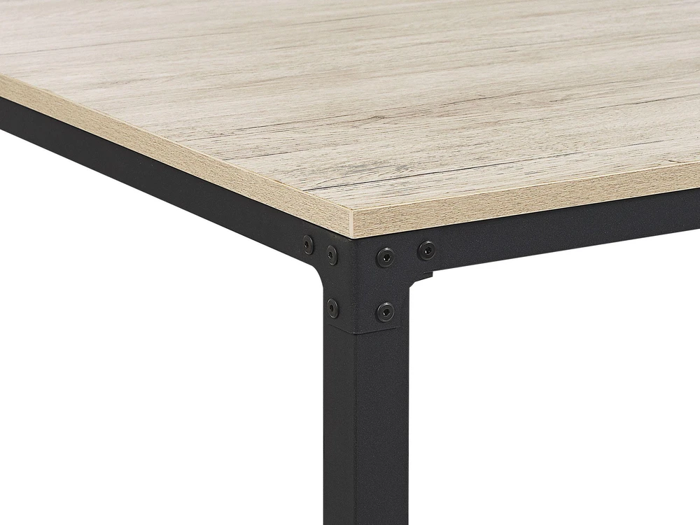 Beliani Valgomojo stalas HOCKLEY šviesiai rudas 150x90 cm