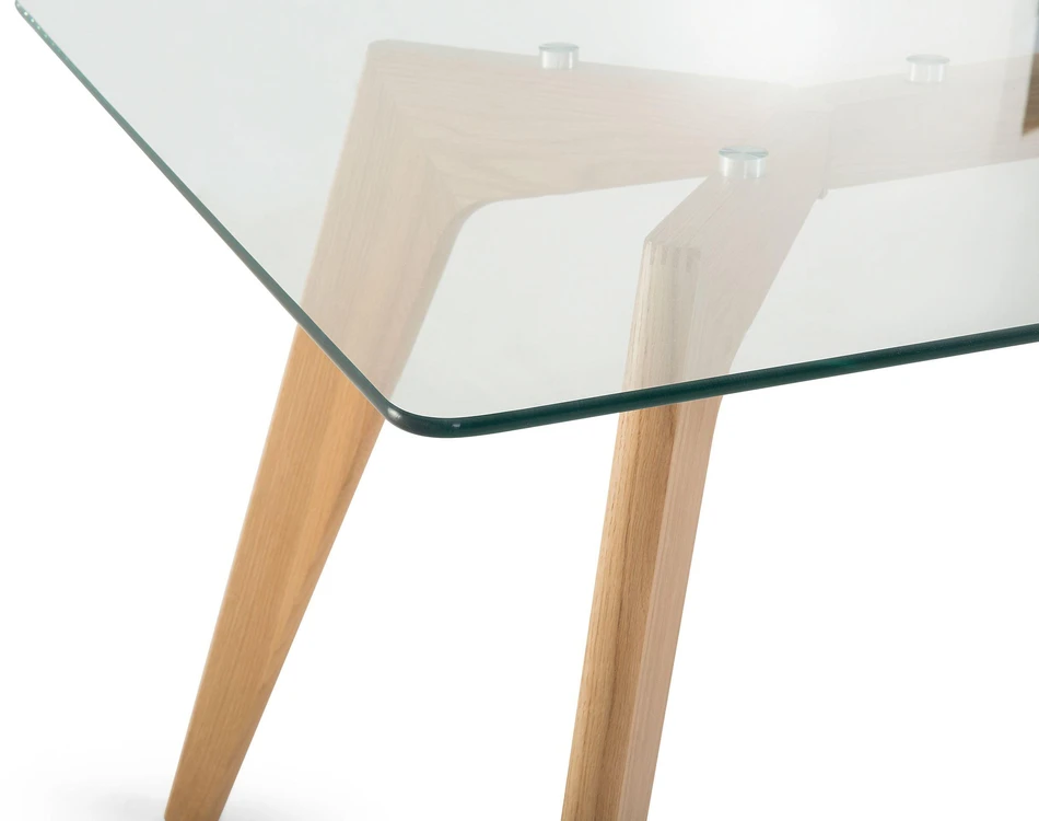 Beliani Valgomojo stalas HUDSON II, skaidrus, 180x90 cm, stiklinis