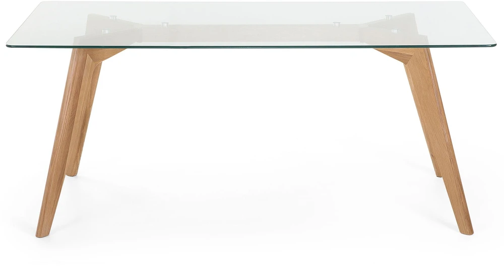 Beliani Valgomojo stalas HUDSON II, skaidrus, 180x90 cm, stiklinis
