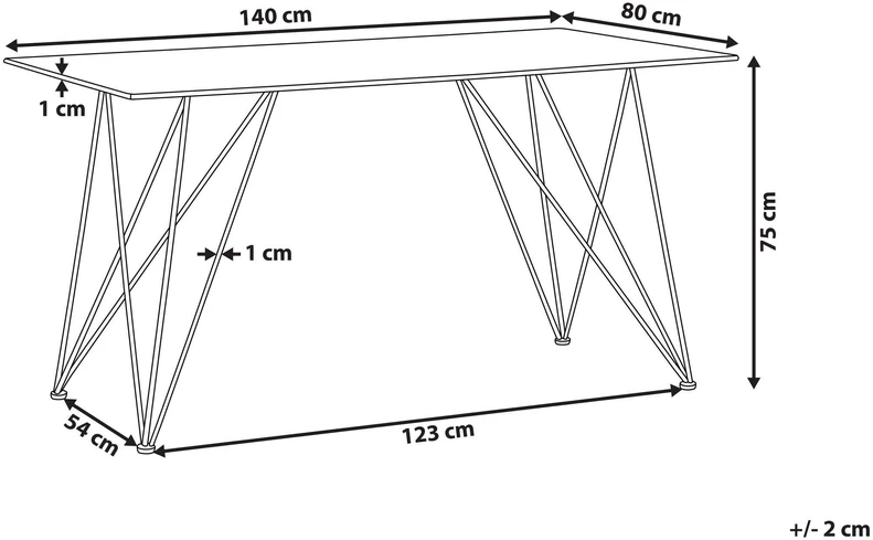 Beliani Valgomojo stalas KENTON juodo marmuro spalvos 140x80 cm grūdinto stiklo