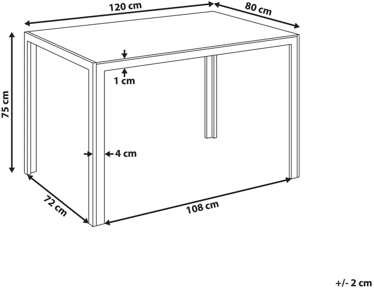 Beliani Valgomojo stalas LAVOS, juodas, 120 cm x 80 cm, grūdintas stiklas