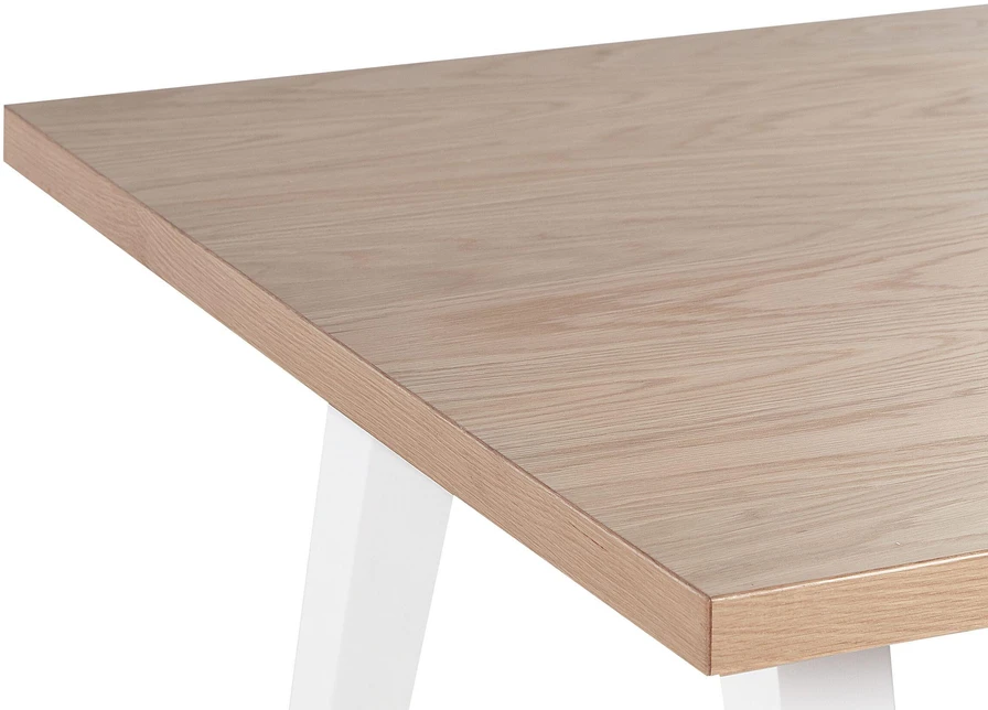 Beliani Valgomojo stalas LENISTER rudas/baltas 150 cm x 90 cm