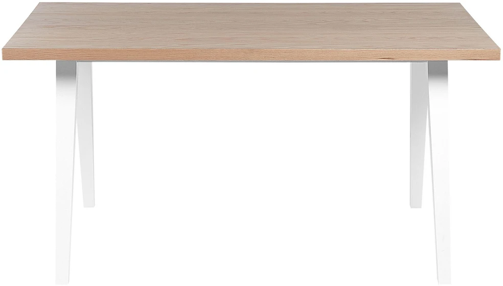 Beliani Valgomojo stalas LENISTER rudas/baltas 150 cm x 90 cm