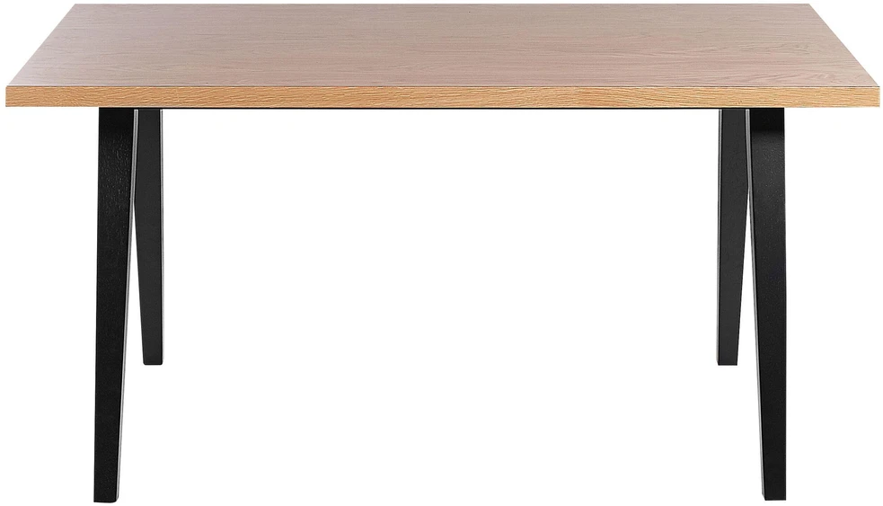 Beliani Valgomojo stalas LENISTER rudas/juodas 150 cm x 90 cm