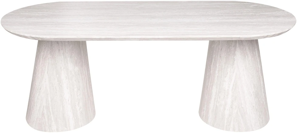 Beliani Valgomojo stalas LUMAN travertino efektas 220 cm 95 cm