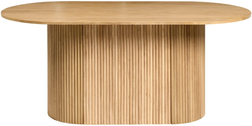Beliani Valgomojo stalas LUNNIN šviesaus ąžuolo spalvos 90x180 cm