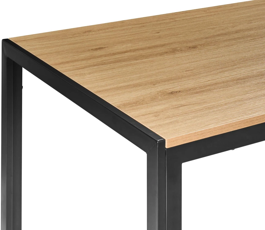 Beliani Valgomojo stalas MANN rudas/juodas 120 cm 80 cm