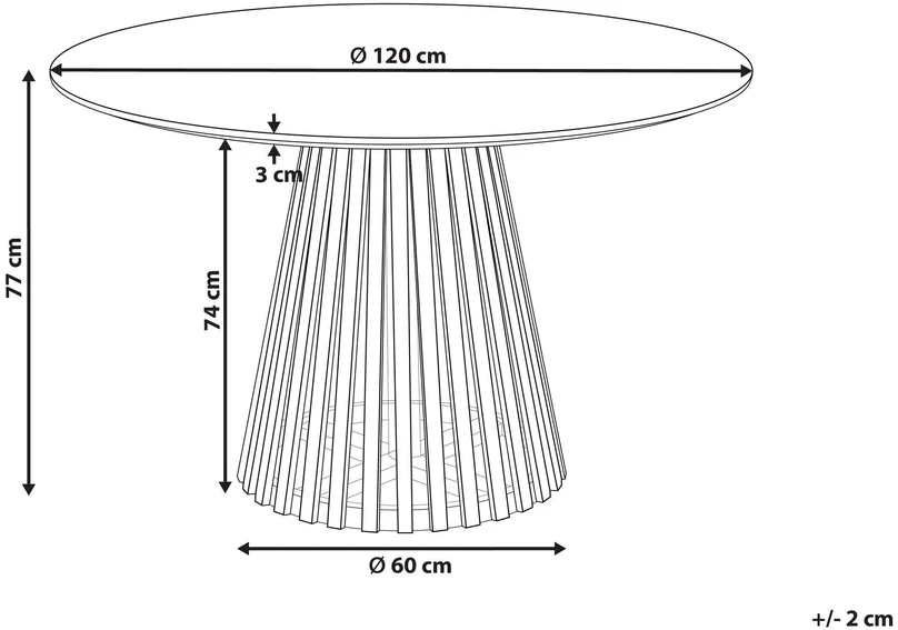 Beliani Valgomojo stalas MESILLA juodas 120 cm akacijos mediena