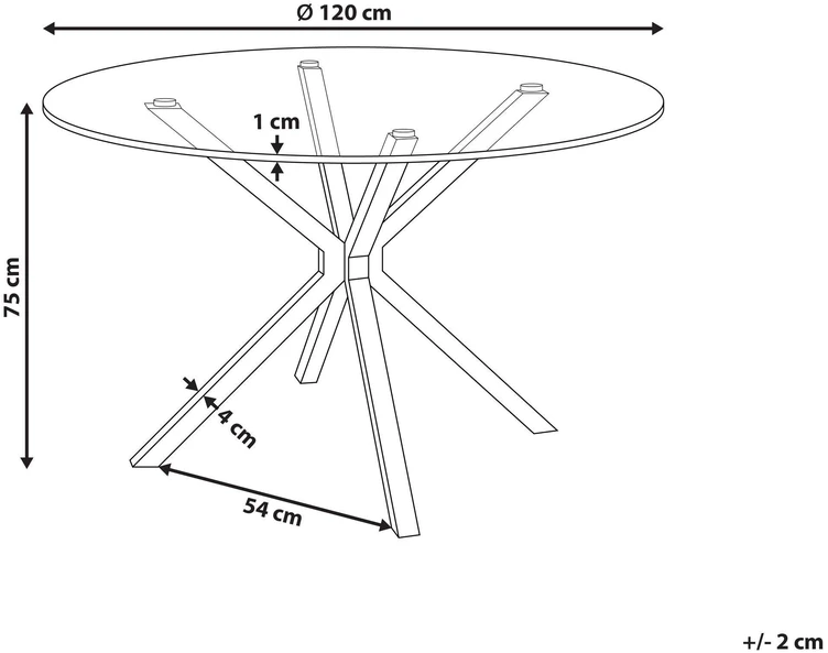 Beliani Valgomojo stalas MESTON, juodas, 120 cm, grūdintas stiklas