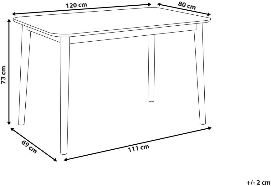 Beliani Valgomojo stalas MODESTO Pilkas 120 cm 80 cm Medinis