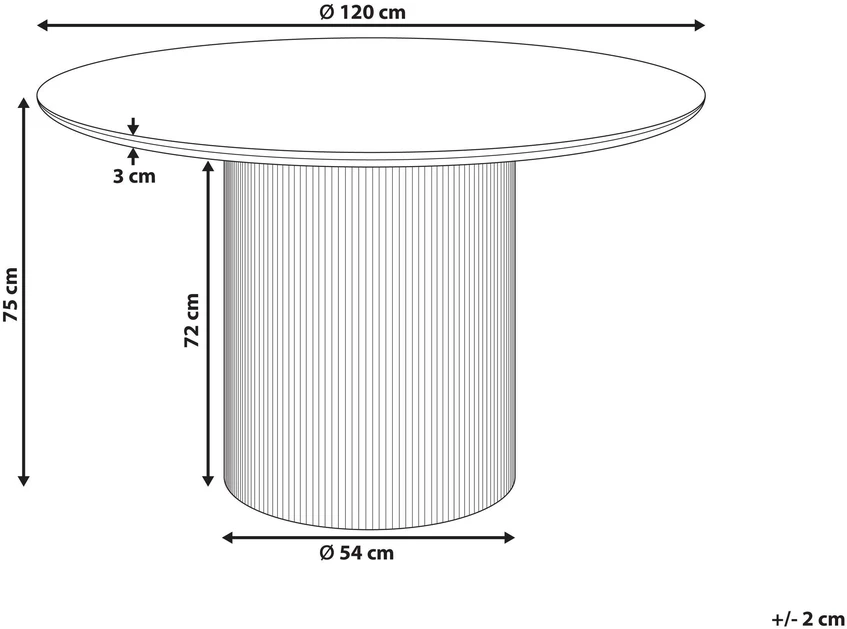 Beliani Valgomojo stalas NEWELL šviesiai smėlio spalvos 120 cm