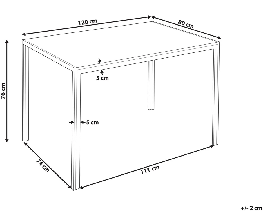 Beliani Valgomojo stalas NEWFIELD šviesiai rudas 120 cm 80 cm