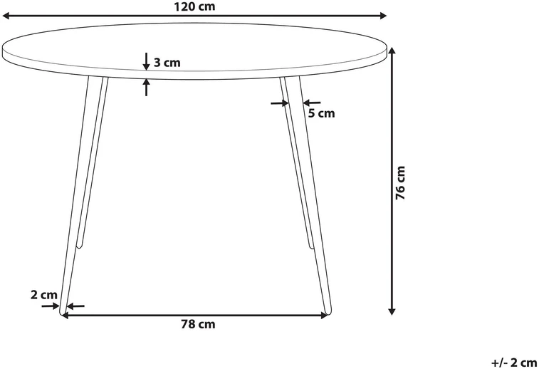 Beliani Valgomojo stalas ODEON Pilkas betono efektas 120 cm 120 cm