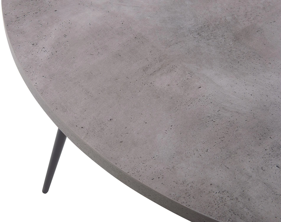 Beliani Valgomojo stalas ODEON Pilkas betono efektas 120 cm 120 cm