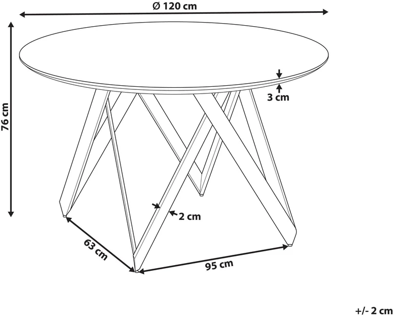 Beliani Valgomojo stalas OXHILL Juodas 120 cm
