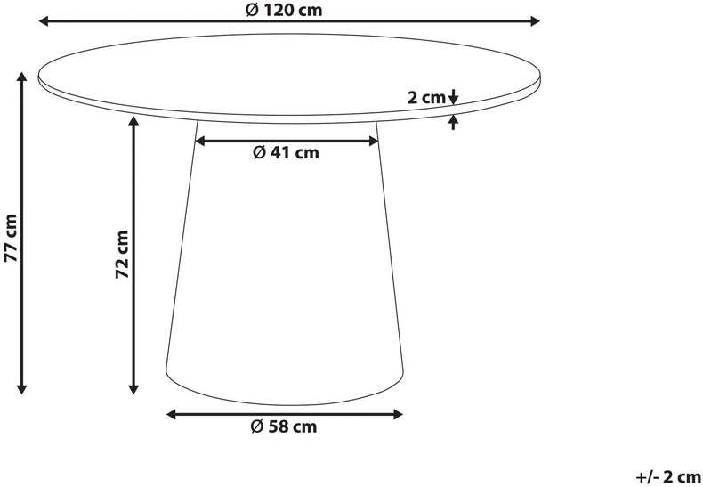 Beliani Valgomojo stalas OYEN tamsiai rudas, 120 cm