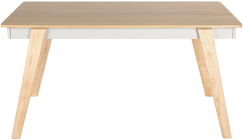Beliani Valgomojo stalas PHOLA Šviesaus ąžuolo spalvos 150 cm 90 cm