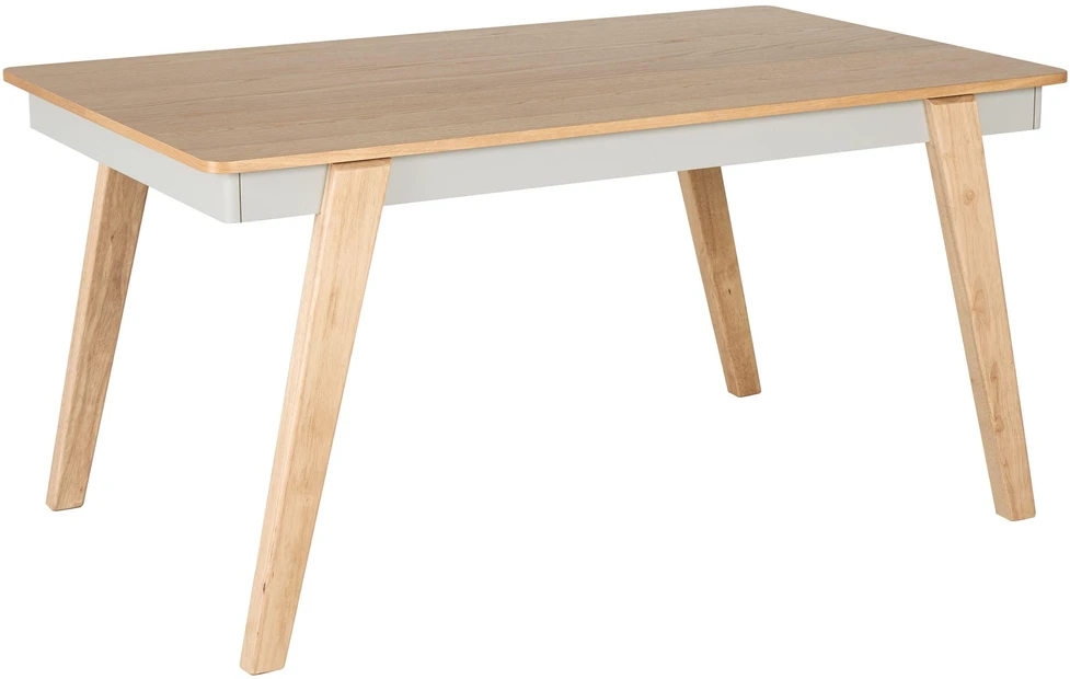 Beliani Valgomojo stalas PHOLA Šviesaus ąžuolo spalvos 150 cm 90 cm