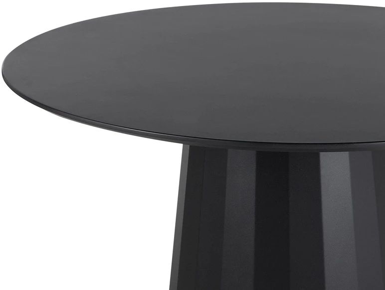Beliani Valgomojo stalas PLATO juodas 100 cm metalinis