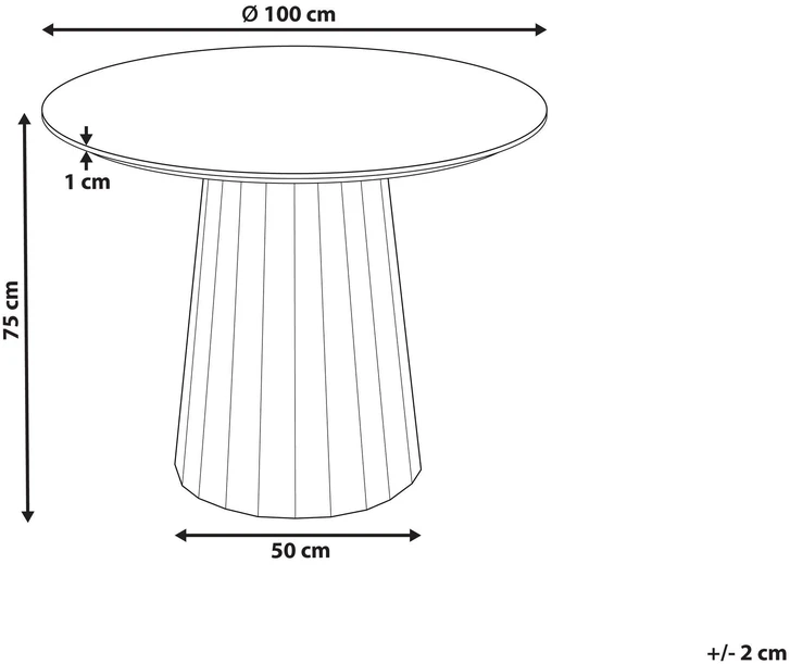 Beliani Valgomojo stalas PLATO juodas 100 cm metalinis