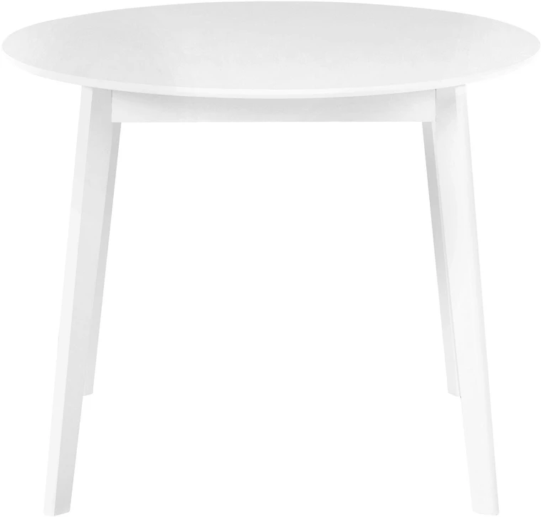Beliani Valgomojo stalas ROXBY baltas 100 cm pušies mediena