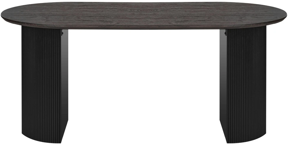 Beliani Valgomojo stalas SAVORY juodas 180 cm 90 cm